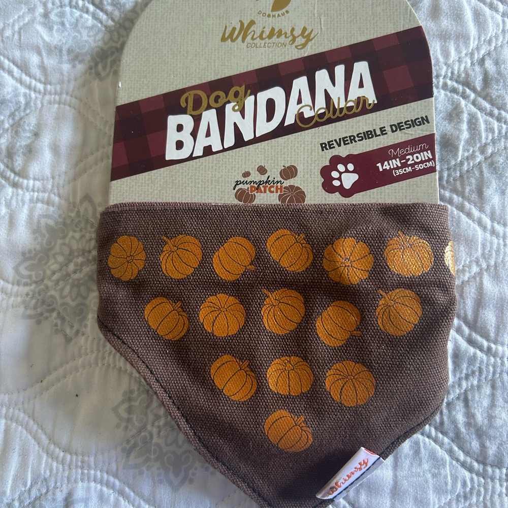 Whimsy  Stylish Brown and Orange Dog Bandana